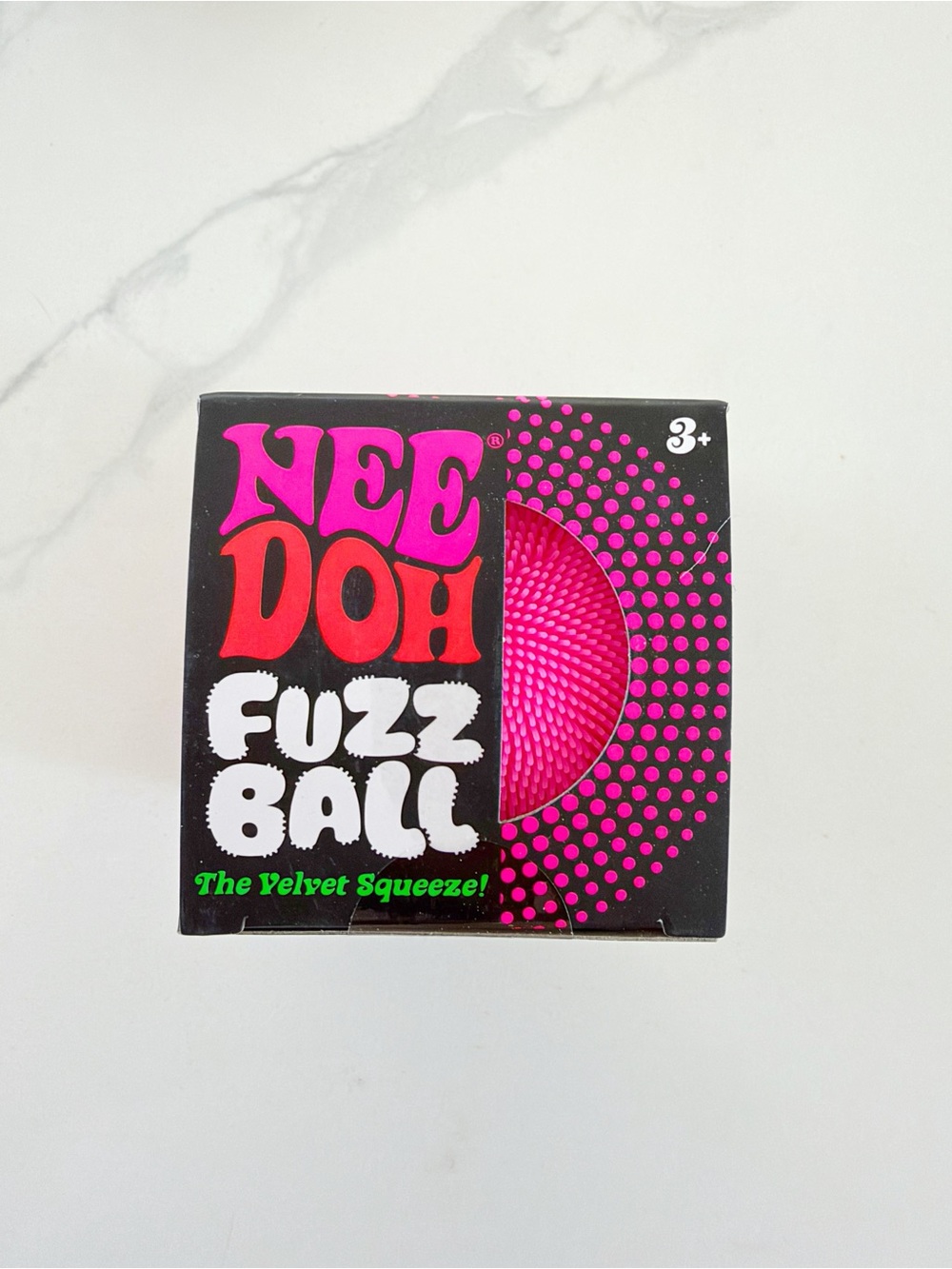 🩷 NeeDoh Fuzz Ball Pink Velvet Squeeze – Rare Color